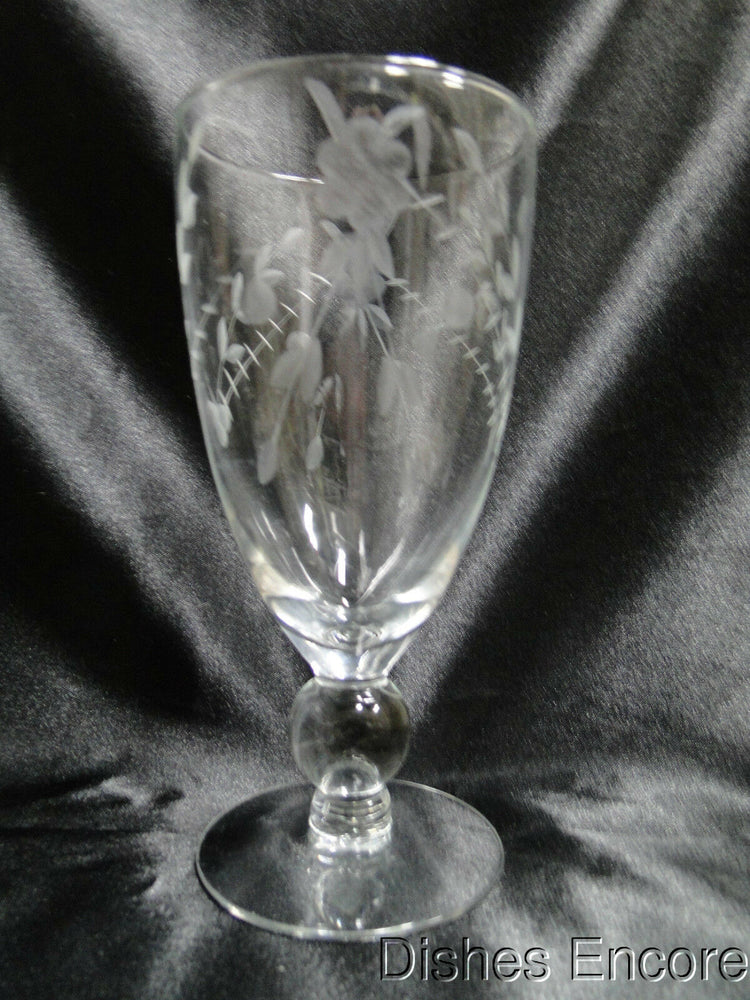 Clear w/ Etched Floral, Ball Stem: Iced Tea (s), 6 5/8" Tall - CR#031