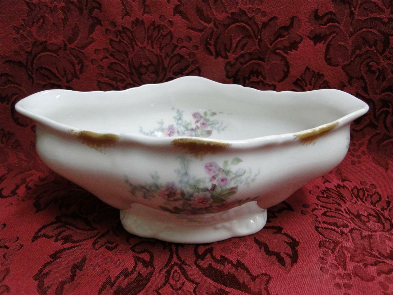 Wm Guerin, Limoges, Pink Roses, Blue, Green: Gravy Boat Only