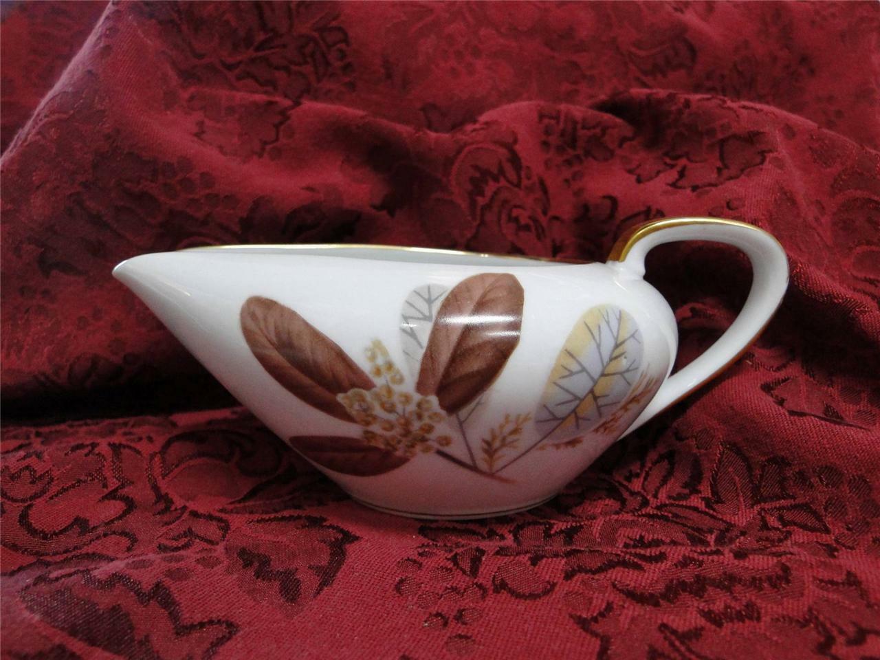 Noritake Nuana, 5129, Large Brown & Gray Leaves: Creamer / Cream Pitcher