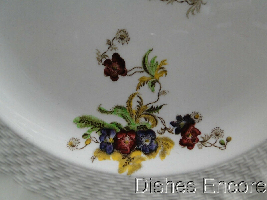 Spode Wicker Lane, Basket Weave, Florals: Dinner Plate, 10 1/2", Chip on Edge