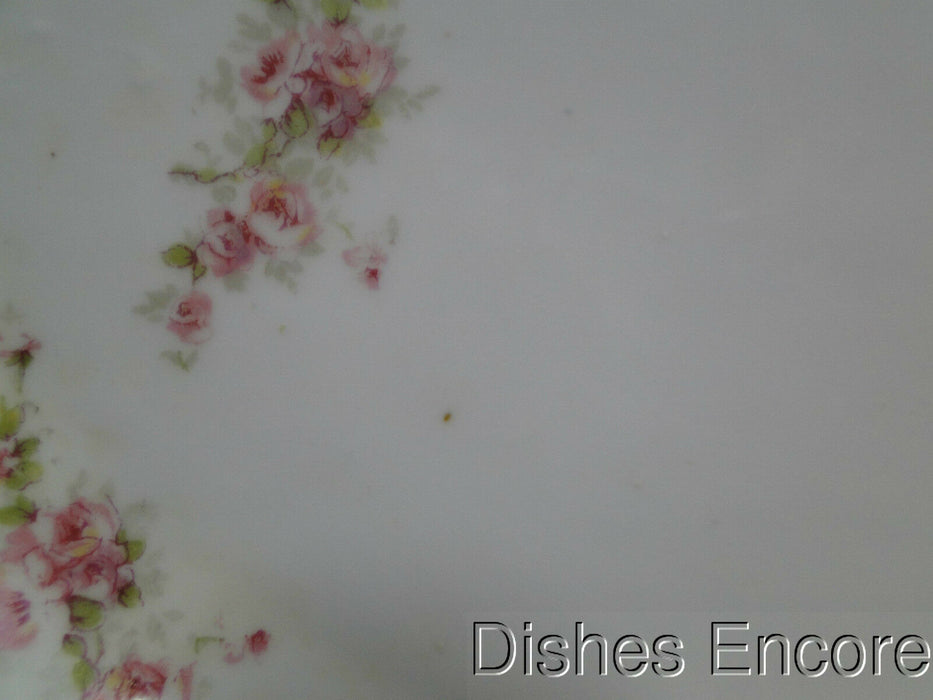 Zeh, Scherzer & Co 508, Pink Rose Garland: Oval Serving Platter, 13 3/8"