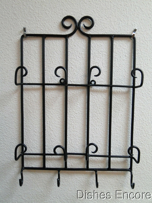 Bard's Stacked Black Metal Display Rack for Four Cup & Saucer Sets 11 1/4" x 16"
