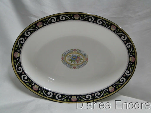 Wedgwood Runnymede Blue, Pink Shells: Oval Serving Bowl, 10 3/4"