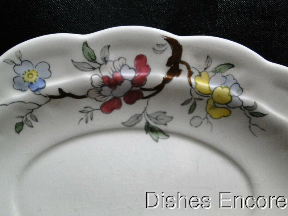 Booths Chinese Tree A8001, Red, Blue, Yellow: Gravy Underplate Only, Crazing