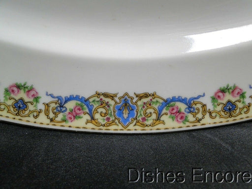 Charles Ahrenfeldt, Limoges, Roses, Gold Scrolls, Blue Ribbons: Platter, 16 3/8"