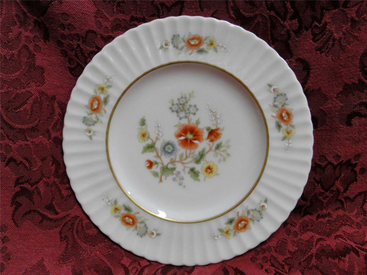 Lenox Temple Blossom, Orange & Yellow Flowers: Bread Plate (s), 6 3/8"