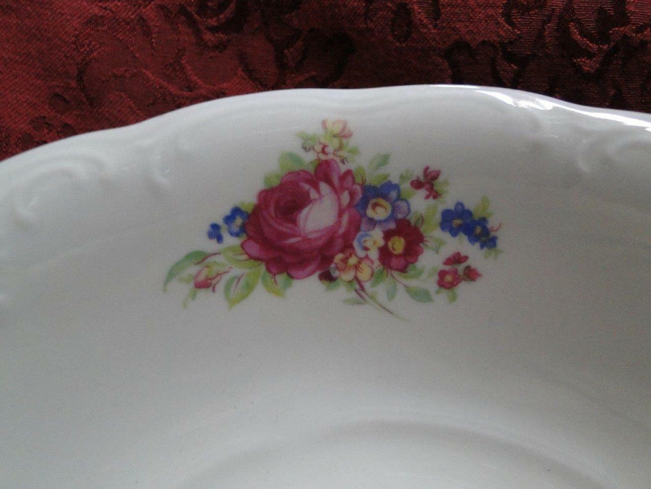 Wawel WAV11, Floral Sprays, Embossed: Round Serving Bowl, 9 x 2 1/2" Tall