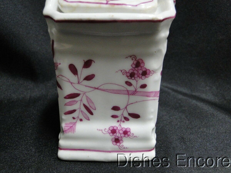 Pink Onion Patterned Porcelain: Square Lidded Container (s), 4 1/2" Tall