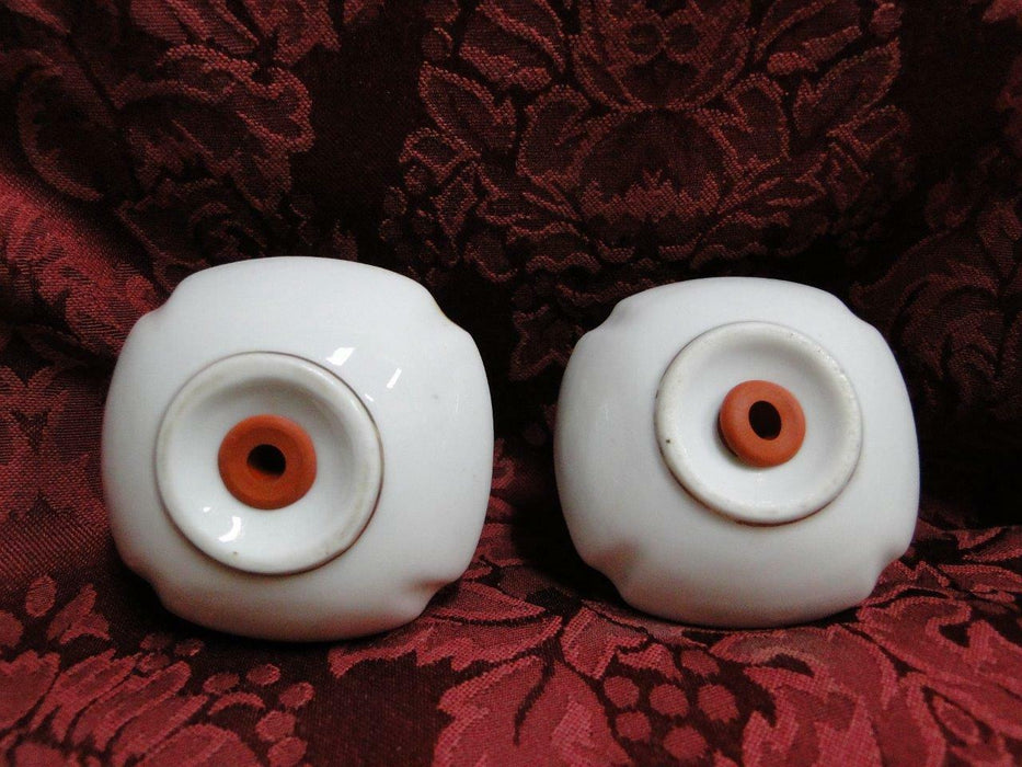 Nippon Hand Painted Lake Scene w/ White Flowers: Salt & Pepper Shaker Set, 2.5"