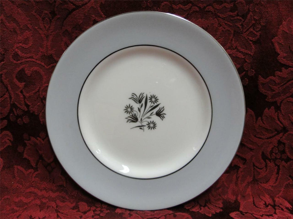 Royal Doulton Kingsmere H4909, Gray Band, Platinum: Bread Plate (s), 6 1/8"