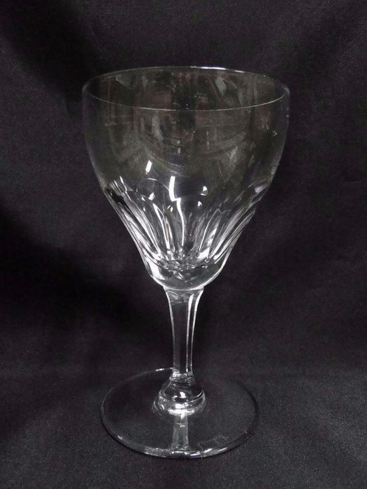 Val St. Lambert Riviera, 9 Cut Thumbprints: Water or Wine Goblet, 6 1/4"