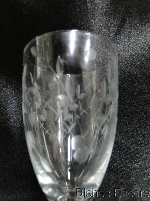 Clear w/ Etched Floral, Ball Stem: Claret Wine (s), 5 3/8" Tall - CR#031