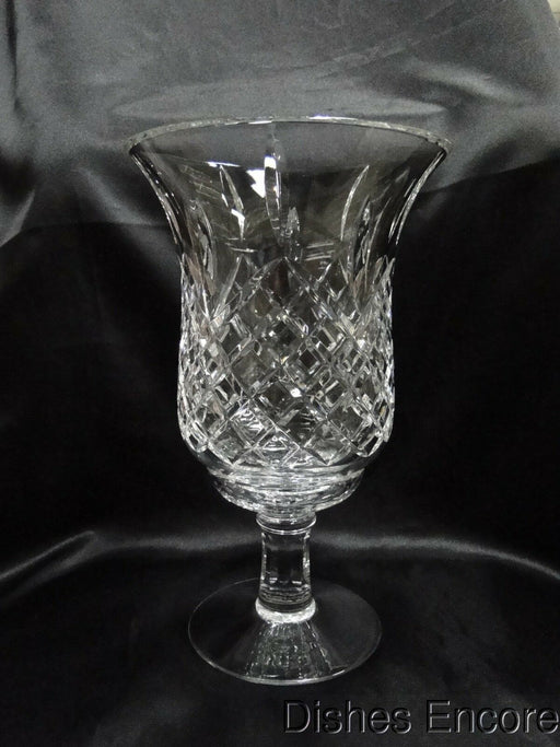 Clear w/ Vertical & Criss Cross Cuts: Hurricane Lamp & Globe 10.75" As Is MG#125