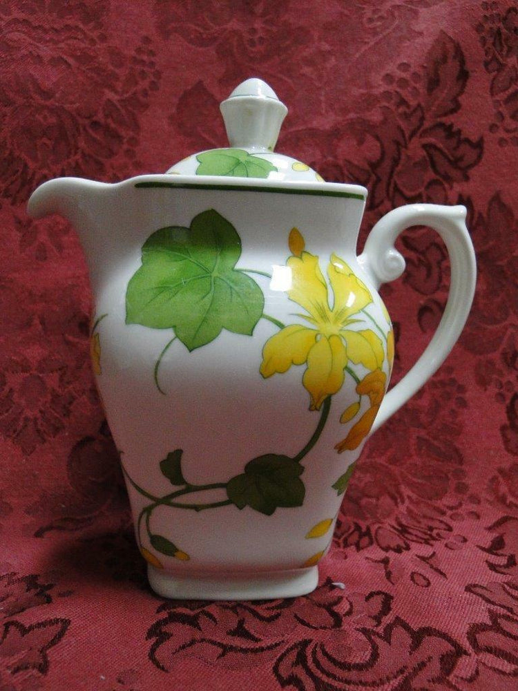 Villeroy & Boch Capuchina, Yellow & Green: Hot Water Jug & Lid, 5 3/4" Tall