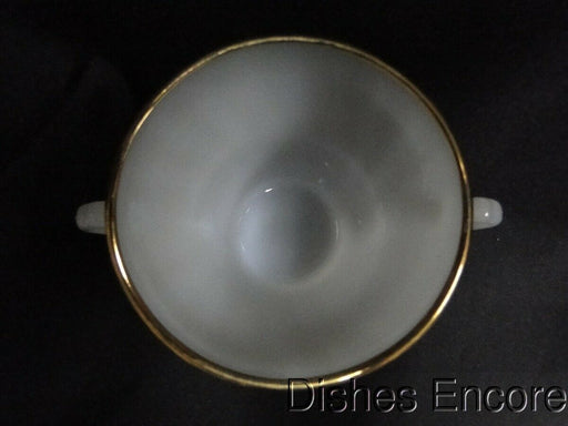 Anchor Hocking Swirl Golden Shell Milk Glass w/Gold: Sugar Bowl, No Lid