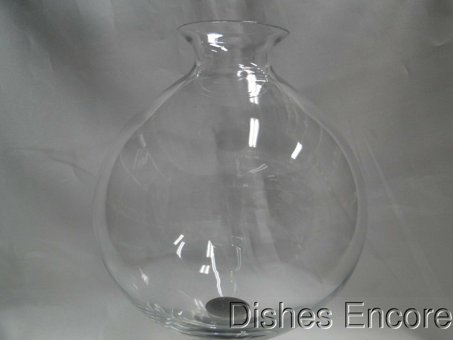 Clear Round Bowl, Black Stem, Clear Base: Round Vase, 8 1/4" Tall  --  MG#141