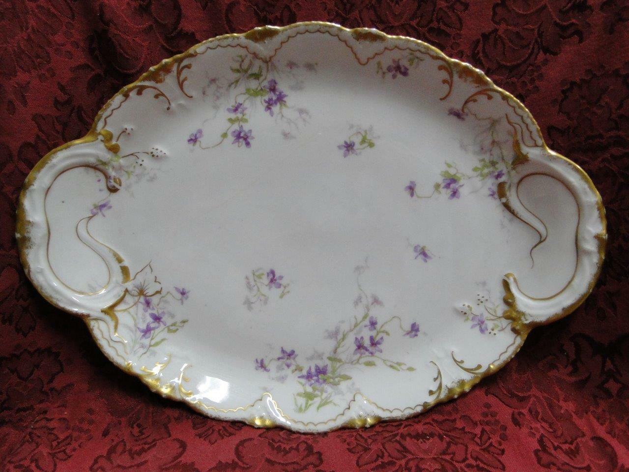 Haviland (Limoges) Schleiger 148b, Blank 133, Purple Violets: Platter 14", As Is