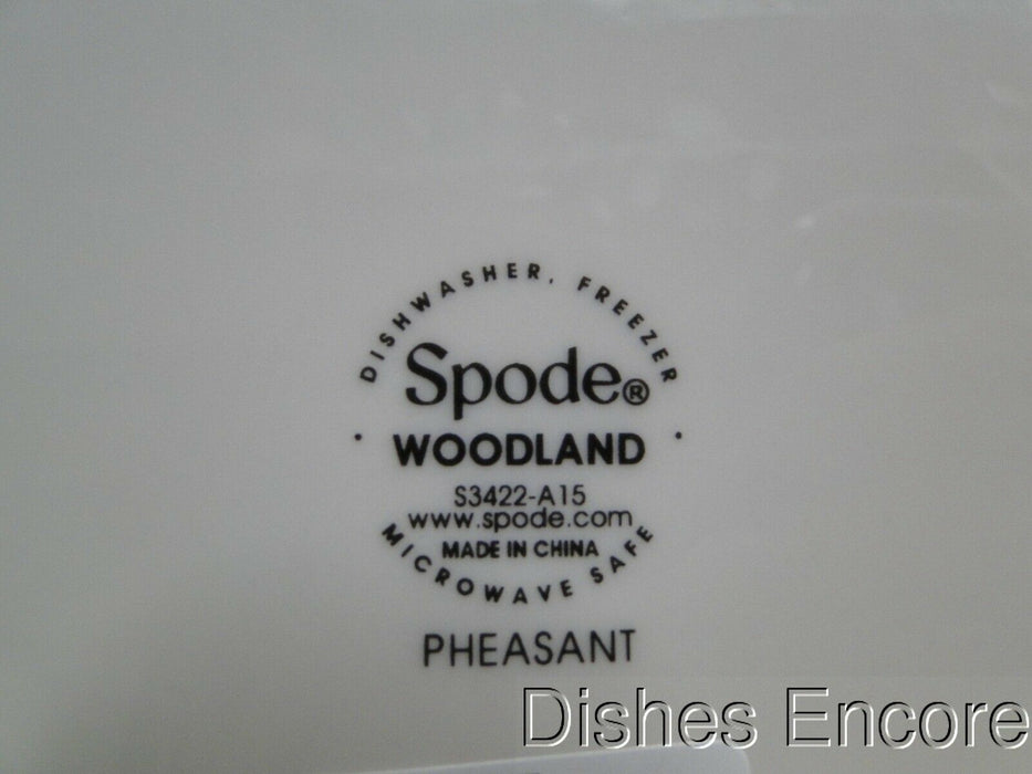 Spode Woodland Pheasant Game Bird: NEW Square Serving Bowl, 9 3/4", Box