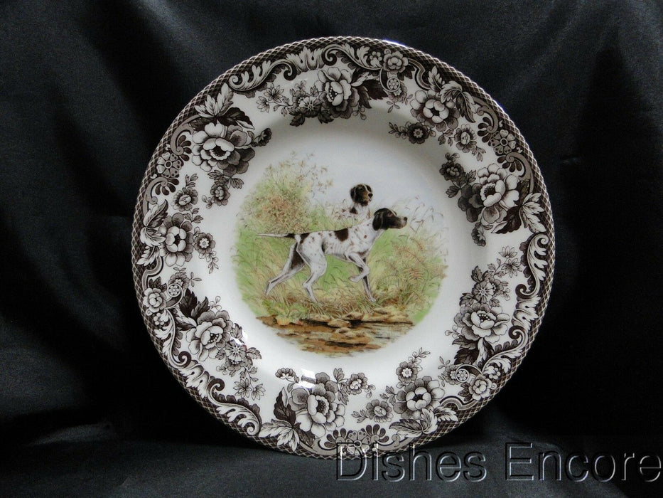 Spode Woodland Flat Coat Pointer Hunting Dog: NEW Dinner Plate, 10 1/2", Box