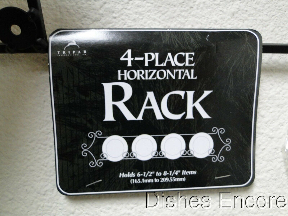 Tripar Augusta Horizontal Black Display Rack for Four 6 1/2" - 8 1/4" Plates 45"
