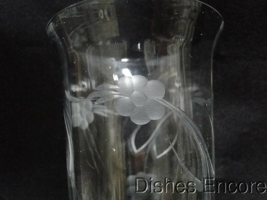 Clear w/ Gray Cut Flowers & Leaves, Optic: Flat Tumbler (s), 5 1/4" -- CR#089