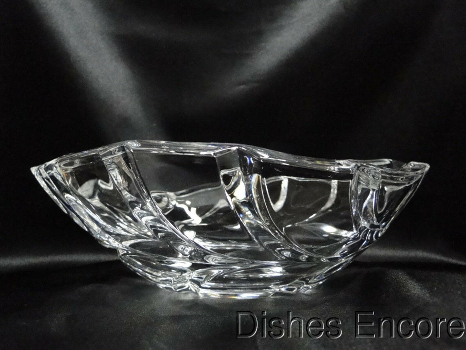 Marquis by Waterford Palma, Clear Scuptured Leaves, No Trim: Oval Bowl, 7" x 6"