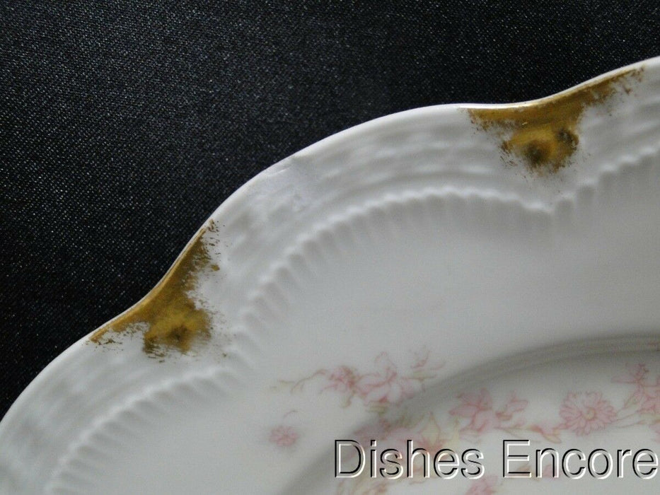 Haviland (Limoges) Schleiger 247d, Pale Pink Flowers: Luncheon Plate, As Is