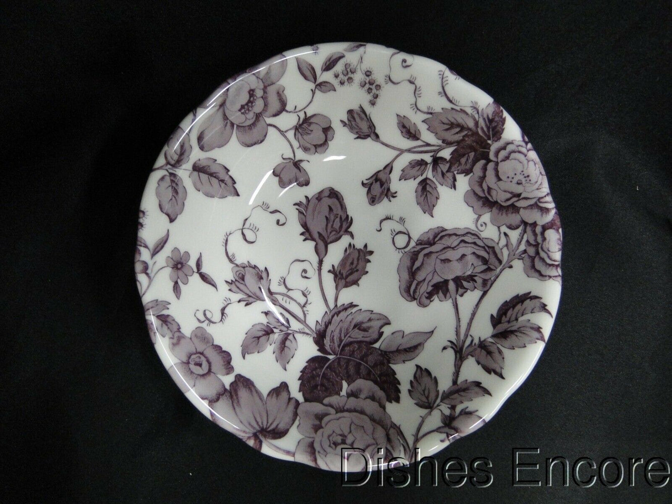 Spode Kingsley, Plum Florals on White, England: NEW Cereal Bowl, 7 1/4" x 1 3/4"