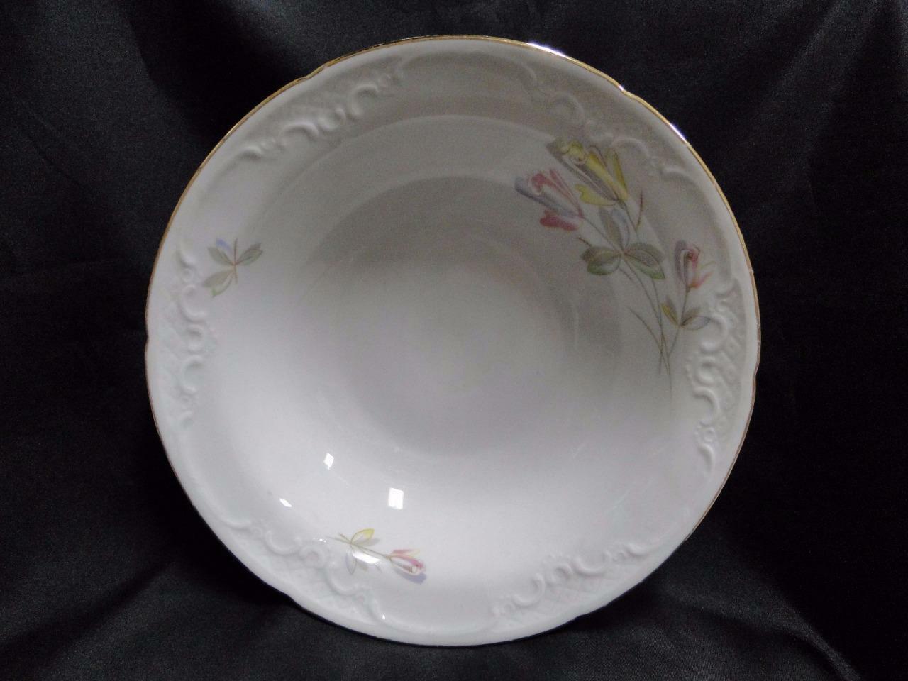 Eschenbach White w/ Pink & Yellow Flowers ESC302: Round Serving Bowl 10 1/4"