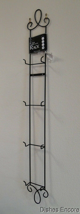 Tripar Augusta Vertical Black Display Rack for Four 6 1/2" - 8 1/4" Plates, 43"