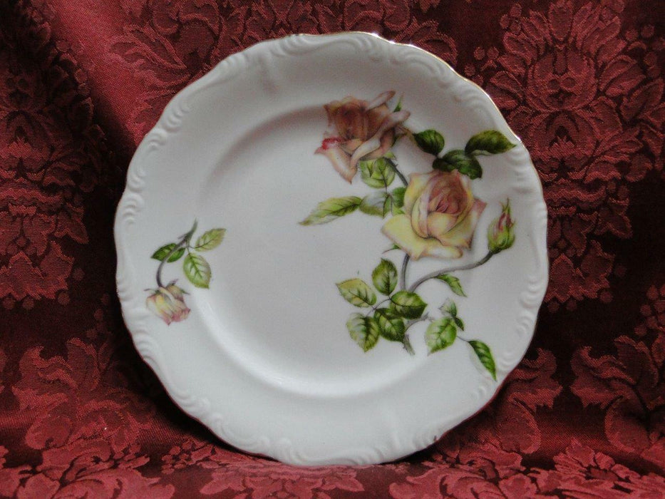 Ucagco Yellow Roses, Green Leaves, Embossed: Salad Plate (s), 7 3/8"