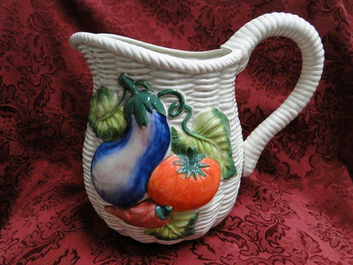 Fitz & Floyd Kitchen Harvest, Vegetables on Embossed Wicker: Pitcher, 9 1/8"