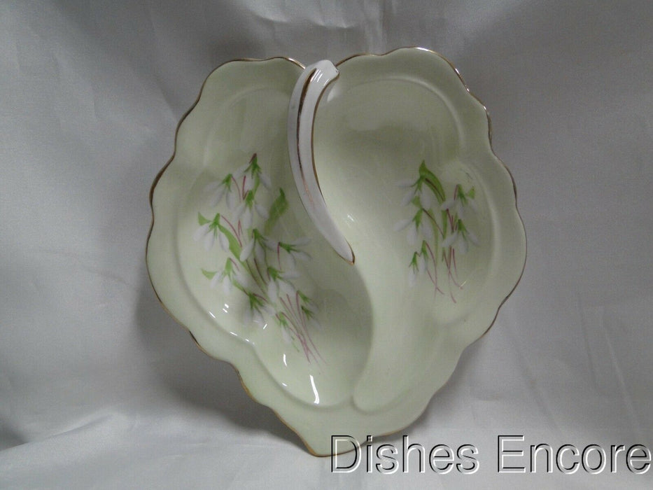 Royal Albert Laurentian Snowdrop, Pale Green, White Flowers: Two Part Relish, 7"