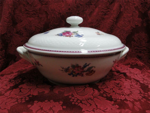 Thomas China 7144, Burgundy & Platinum Band: Covered Vegetable / Serving Bowl