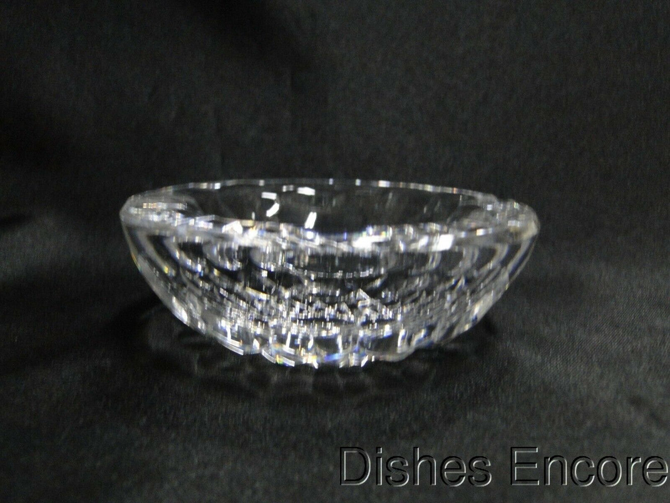 Clear w/ Cut Circles & Diamonds: Round Two Slot Ashtray, 3 1/2" x 1 1/2", MG#171