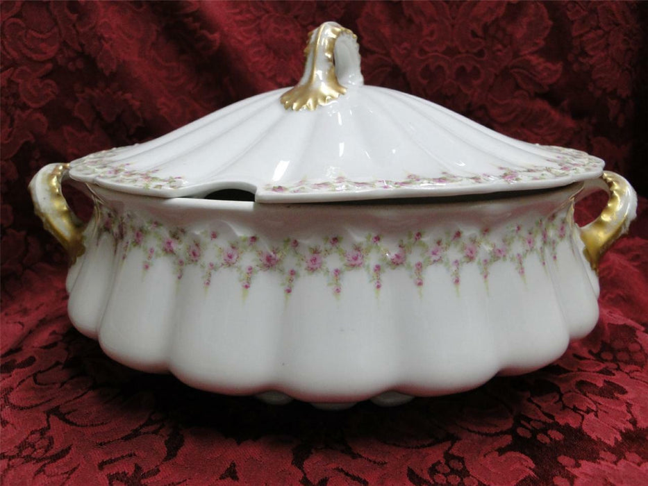 Haviland (Limoges) Schleiger 349C, Pink Floral: Tureen w/ Lid