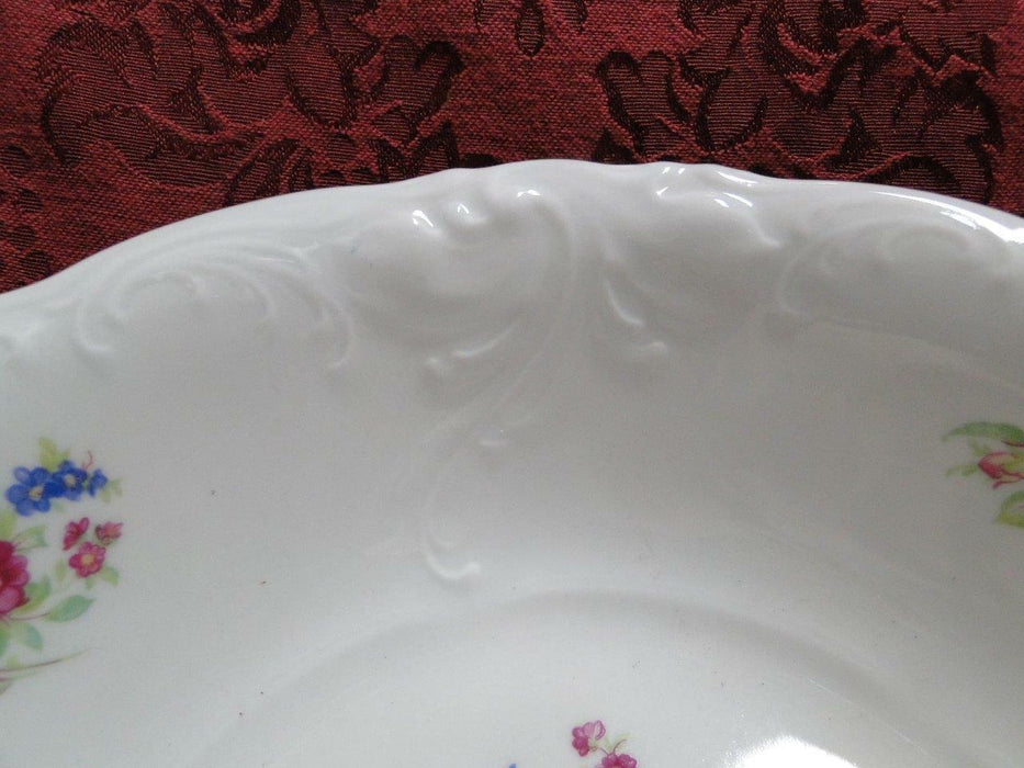 Wawel WAV11, Floral Sprays, Embossed: Round Serving Bowl, 9 x 2 1/2" Tall