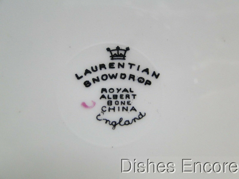 Royal Albert Laurentian Snowdrop, Pale Green, Flowers: Serving Bowl 9 3/8" As Is