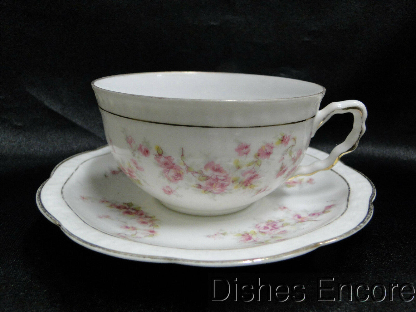 Zeh, Scherzer & Co 508, Pink Rose Garland: Cup & Saucer Set (s), 2" Tall