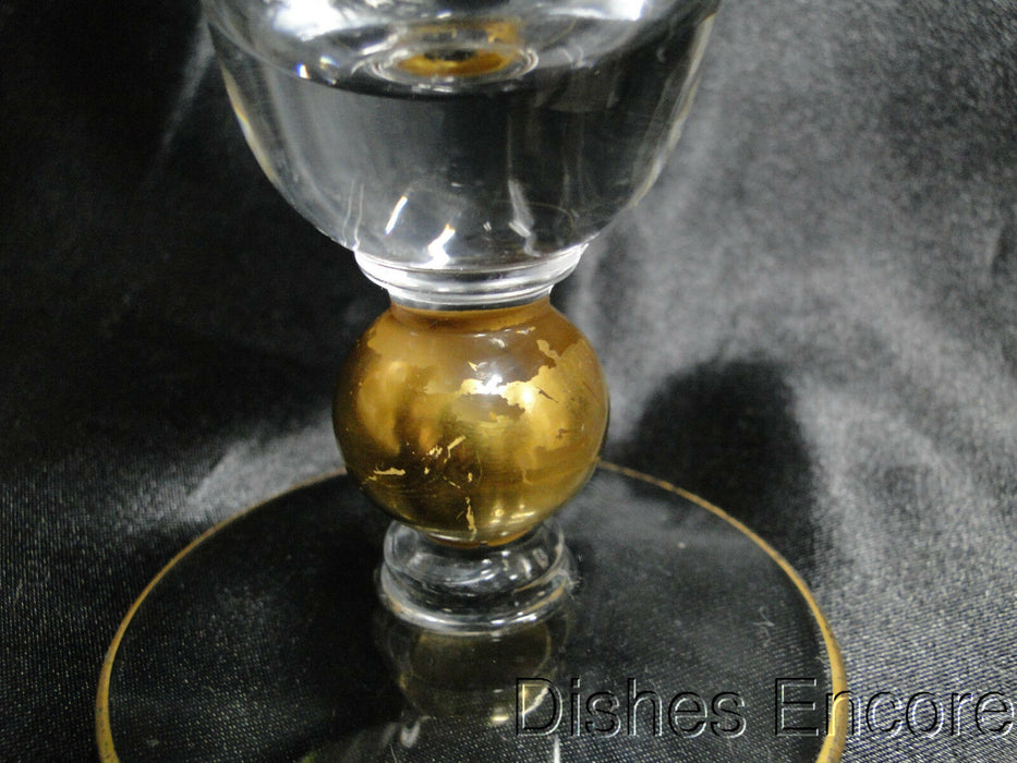 Gold Ball Stem, Gold Trim, "V" Shape: Iced Tea (s), 7 1/4" -- CR#084
