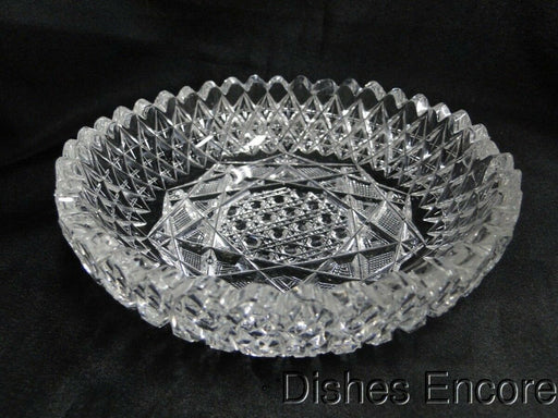 Cut Glass Bowl, Diamond Sides, Star Bottom, MG#149, 6" x 1.5", As Is