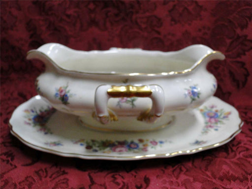 Krautheim/Franconia Lakme, Floral, Scallop, Ivory: Gravy Boat w/ Underplate