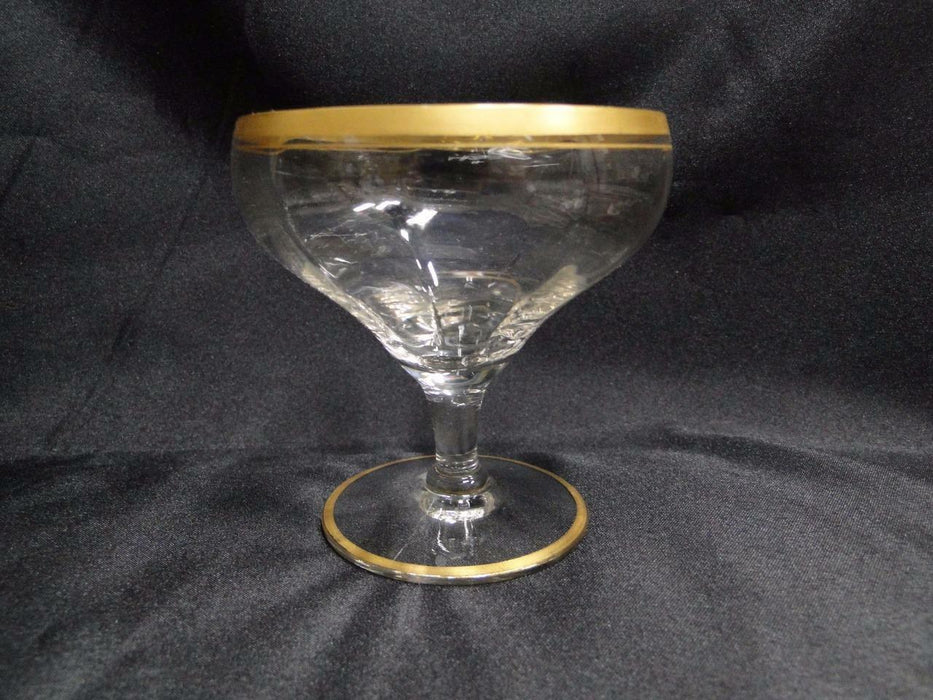 Optic, Clear, Gold Trim on Rim & Base: Champagne/Sherbet (s), 3.5" Tall - CR#068