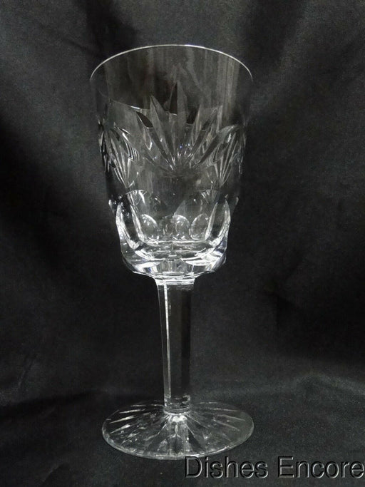 Waterford Crystal Ashling Cut Fans & Panels Water or Wine Goblet 7" Tall, Flaw