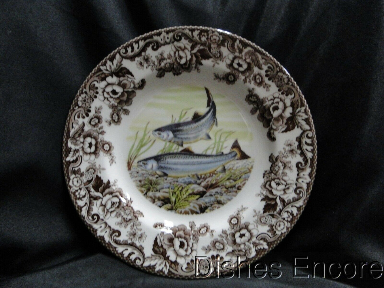 Spode Woodland King Salmon, North American Fish: NEW Dinner Plate, 10 1/2", Box