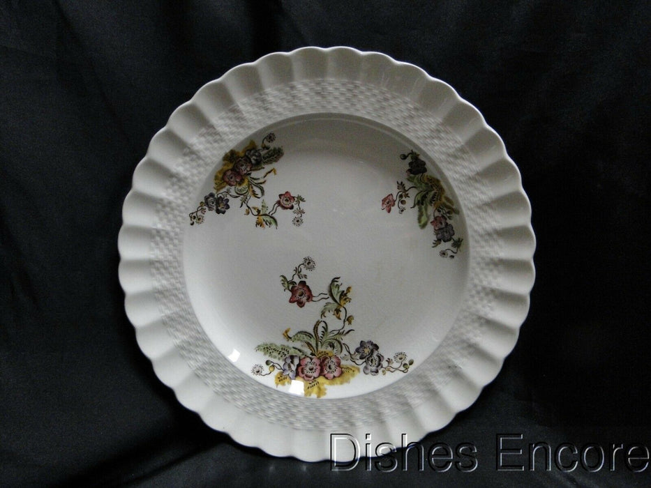 Spode Wicker Lane, Basket Weave, Florals: Dinner Plate, 10 1/2", Lt Discolor