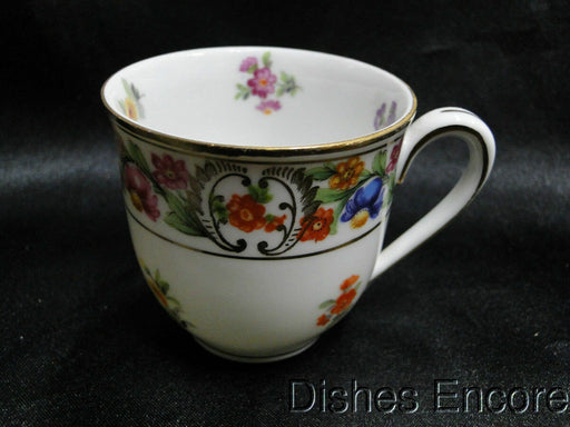 Dresden Style Royal, Floral & Gold Scrolls: 2 1/8" Demitasse Cup (s) Only