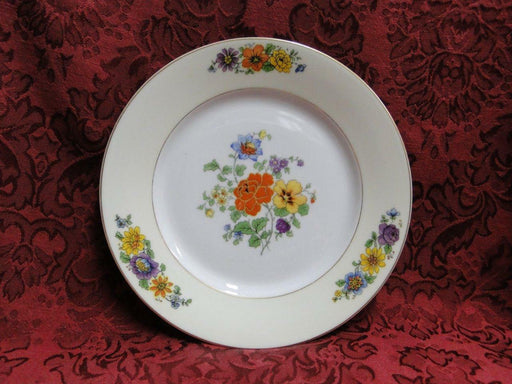 Thun Thu71 Floral Rim & Center, Cream Band: Salad Plate (s), 7 1/2"