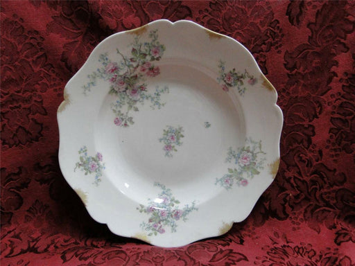 Wm Guerin, Limoges, Pink Roses, Blue, Green: Rim Soup Bowl (s), 9"