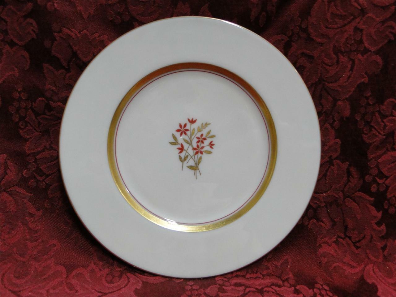 Lenox Nydia, Rust Flowers & Gold: Bread Plate (s), 6 1/4"